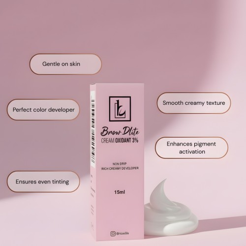 BROWDLITE Professional Semi-Permanent Waterproof Plant-Based Mineral Double Head Eyebrow Cream Tint Hybrid Lash Brow Dye