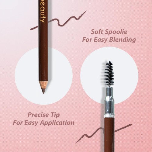 IDA Beauty Double-Sided Wooden Eyebrow Pencil - Waterproof Eyebrow Pencils for Women, Smudge-Proof, 24-Hour Wear | Vitamin-Enriched, Vegan, Halal, Cruelty-Free (1.3g)