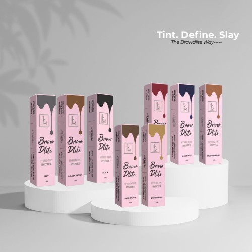 BROWDLITE Professional Semi-Permanent Waterproof Plant-Based Mineral Double Head Eyebrow Cream Tint Hybrid Lash Brow Dye