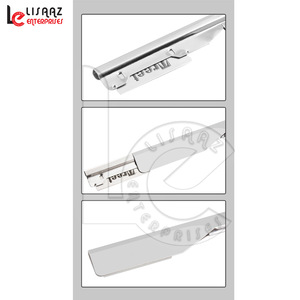 2018 Lisaaz Grid Plastic Handle Custom Logo Barber Cut Throat Straight Razor with Push Blade Slide Out Adjustable Screw Razors.