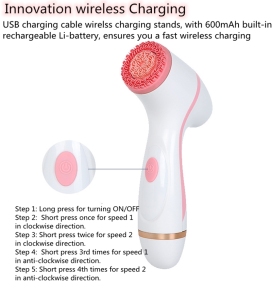 2021 Hot 3 in1 Rechargeable Sonic facial Cleansing brush Sonic Rotating  Waterproof pore cleaning Electric Face Massager