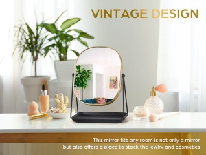 2021 New Style Cheap single side Desk Table Stand Makeup Mirror With Orgazier