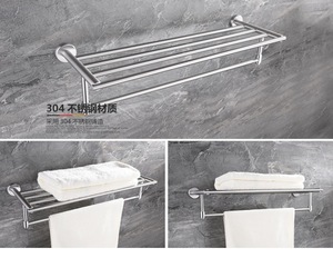 304 Stainless Steel Bathroom Kit Accessories Shelf Holder Storage Bath Hardware Set Towel Bar Soap Dish Rack Hook set