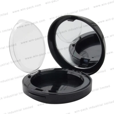 75*30mm 10g Round Shape Custom Matte Black Empty Makeup Compact Case for Skincare Cosmetic Packing Lipstick