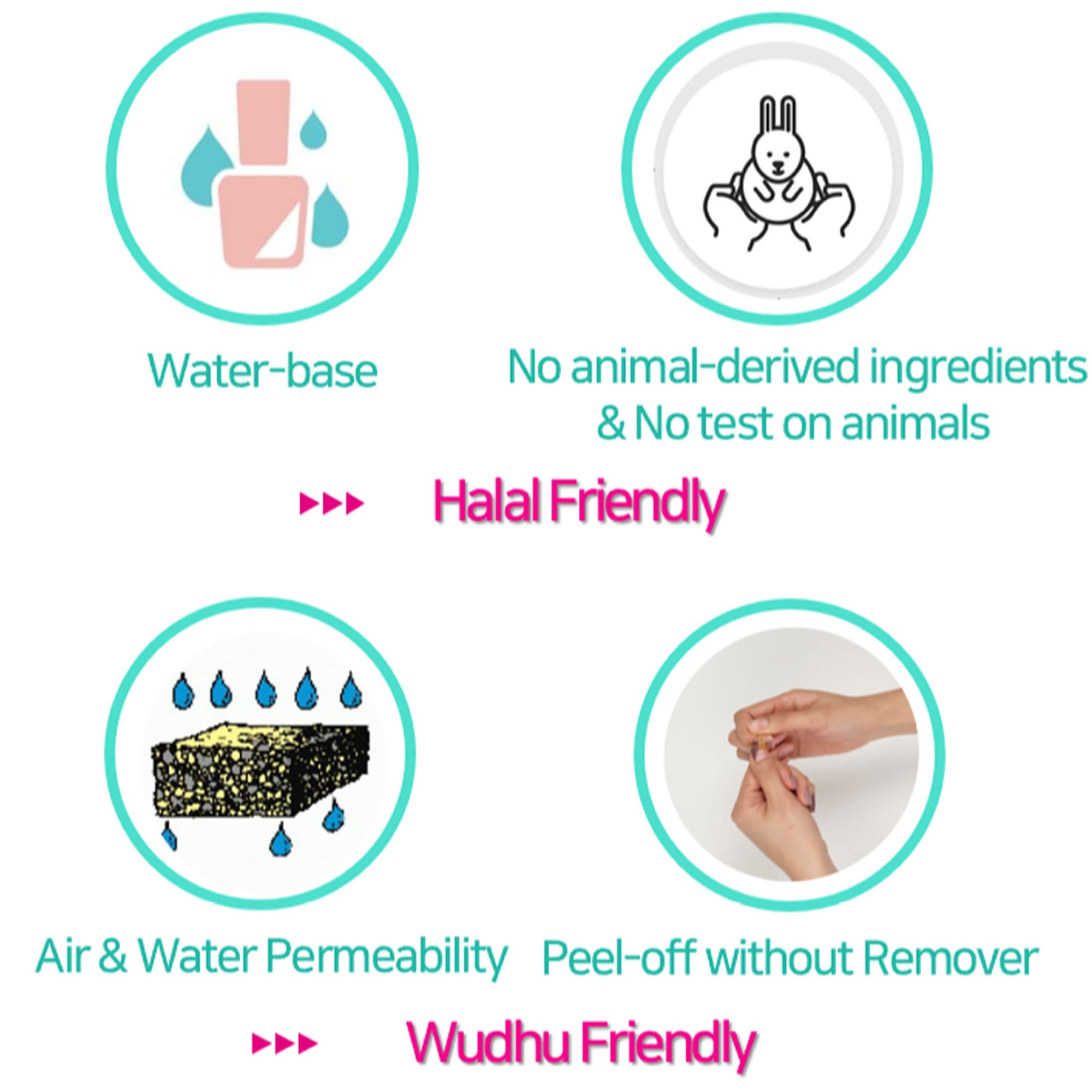 ADORABLE(A2) Non-toxic Peel-off Nail Polish Set, Halal&amp;Vegan