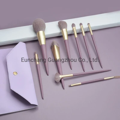 Basic Customization Purple Handle 9PCS Makeup Brush Set Professional Brush