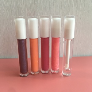 Clear gloss lipgloss white lipstick tube glossy nude shimmer lip gloss no logo