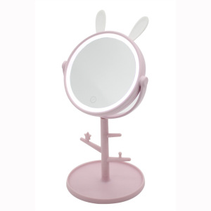 Creative Cute Modern Mirror Makeup, USB Touch White LED Vanity Makeup Mirror, Portable Smart LED Round Makeup Mirror With Light