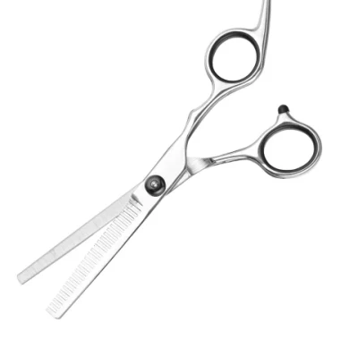 Custom 9cr13 Material 6.0 Inch Silver Gasket Beauty Flat Scissor Fashion Design Barber Scissors