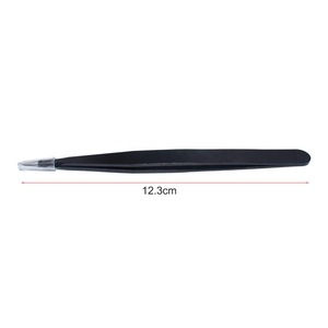 Custom logo stainless steel black eyebrow point tweezers