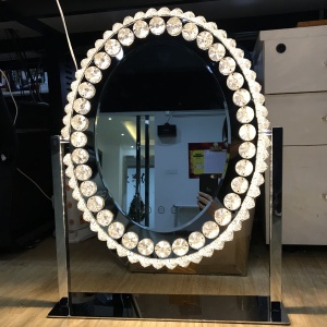 Diamond Hollywood Style LED Lighted Oval illuminated Makeup Vanity Mirror with Lights