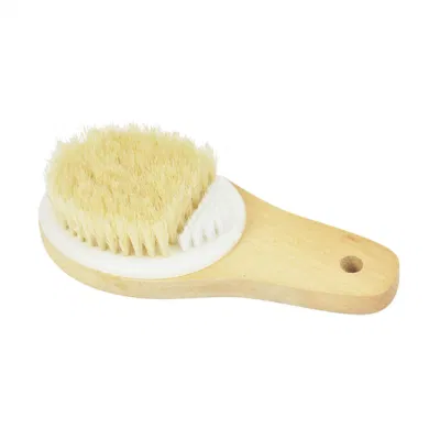 Eco-Friendly Natural Double Side Oval Head with Massager DOT Wood Body Bath Brush Skin Scrub Exfoliating Scrubber Bath Brush