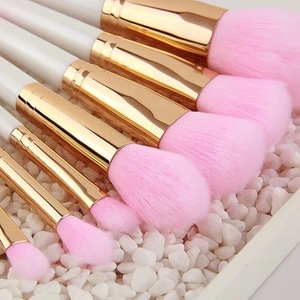 Factory Private Label 9pcs Pearlescent Gradient Makeup Brush Set Gold Ferrule Beauty Cosmetic Tool Kits