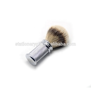 Metal handle silver tip badger wet shaving brush personalized men hair brush