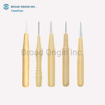 Natural Bamboo Recyclable Interdental Brush Toothpick Custom Engraved Logo