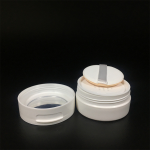 Plastic single wall 50ml 50g 1.7oz PP cosmetic talcum face loose powder clear white jar packaging