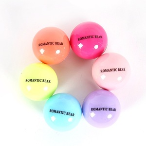 Wholesale Colorful Natural Ingredients Candy 6 Colors Ball Shape Moisturizing Lip Balm