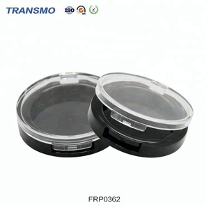 Wholesale Makeup Use Powder Packaging Cosmetics Empty Transparent Round Custom Compact Powder Case Blush Container