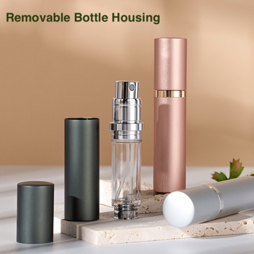 5ML Luxury Mini Perfume Bottle With Bottom Self-filling Aluminum Removable Housing