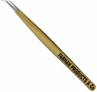 Tweezers for Eyelash Extension Long 45 Angular Tip Tweezers Hand Crafted Surgical Stainless Steel Tweezers (Metal)