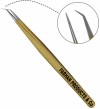 Tweezers for Eyelash Extension Long 45 Angular Tip Tweezers Hand Crafted Surgical Stainless Steel Tweezers (Metal)