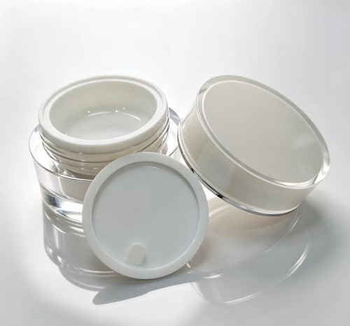 Acrylic skincare jars, cosmetic packaging