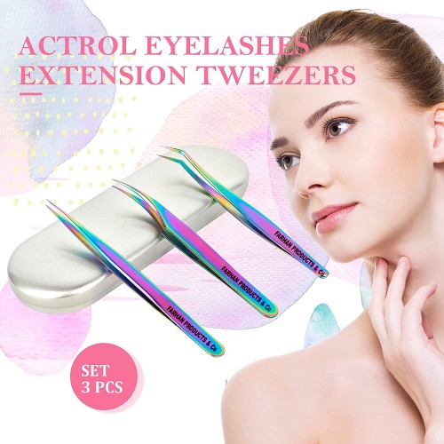 False Eyelashes Applicator Tool Stainless Steel Eyelash Extension Tweezers Remover Clip Eyelash Tweezers
