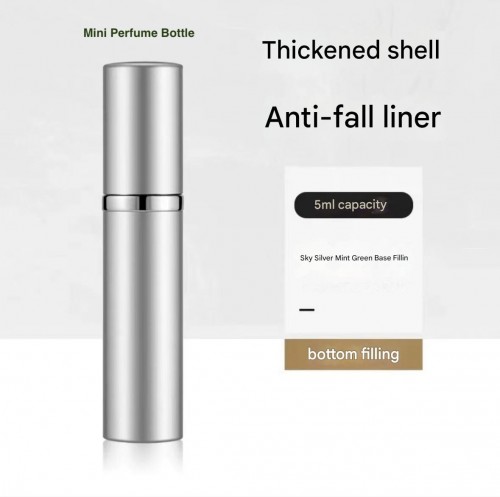5ML Luxury Mini Perfume Bottle With Bottom Self-filling Aluminum Removable Housing