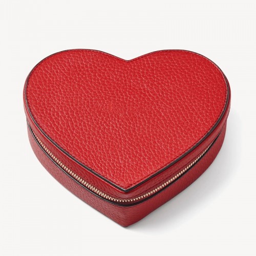 Heart-shaped Travel Genuine Leather Jewelry Box Cosmetic Bag Makeup Pouch