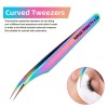 False Eyelashes Applicator Tool Stainless Steel Eyelash Extension Tweezers Remover Clip Eyelash Tweezers