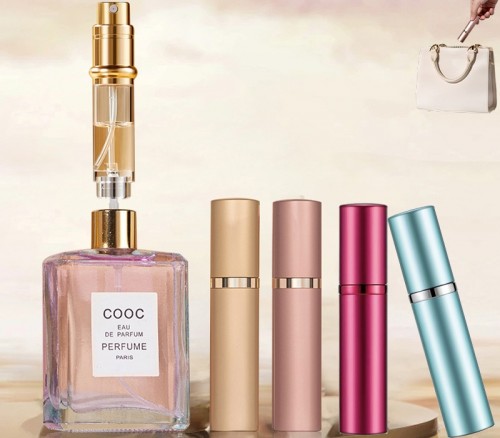 5ML Luxury Mini Perfume Bottle With Bottom Self-filling Aluminum Removable Housing