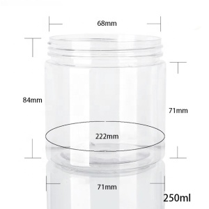 50ml flat plastic bottle Cosmetic packaging container cream jar PET plastic empty cosmetic cream jar with white black lid