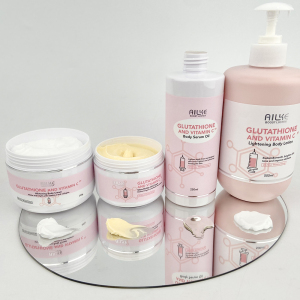 AILKE private label 24 hours moisturizing and whitening skin care set, lotion cream essential oil soap shea butter cream