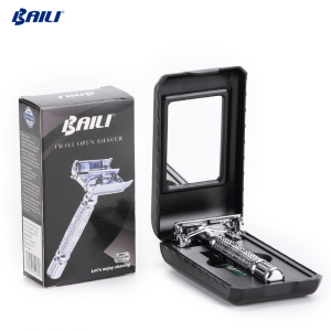 BAILI Mens Shaving Set, Safety Razor Badger Hair Shaving Brush