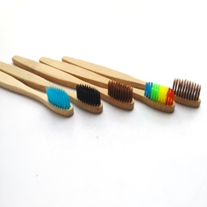 Biodegradable toothbrush with soft, reactive carbon bristles made of natural bamboo toothbrush