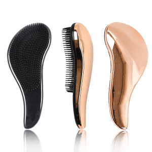 Bulk cosmetic tools smart beauty hair styling custom rose gold electroplating detangling hair brush