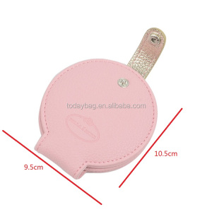 Cheap PU Leather Double Sided Mini Pocket Mirror