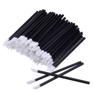 China flock tip lint free disposable lip brushes mascara eyelash brushes applicator