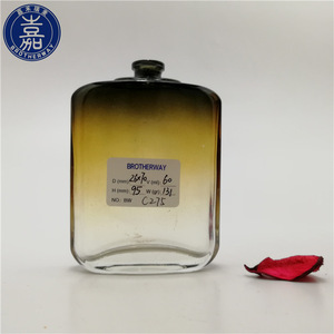 Clear Rectangle 60ml glass perfume bottle with crimp top for man use