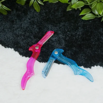 Colorful Foldable Eyebrow Trimmer Safety Plastic Eyebrow Knife