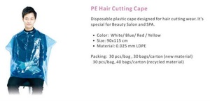 Customer logo design can be printed Disposable Nonwoven Hair Salon Barber Cape