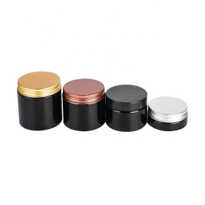 Empty Cosmetic Container Facial Mask 30g 50g 100g 120g 150g 200g 250g 300g 400g 500g soild black PET Plastic lotion cream jar