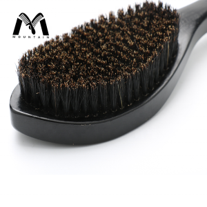 Factory Price Custom Logo Black Natural Wood Handle Boar Bristle Beard Styling Brush