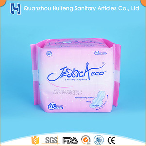 Feminine hygiene products disposable organic cotton regular winged women sanitary napkin