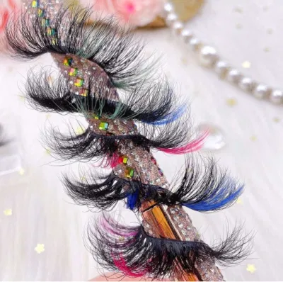 High Quality Wholesale Eyelashes 16mm 18mm 20mm 22mm 25mm Full Strip Fluffy Curly Thick Messy Color Mink Lashes