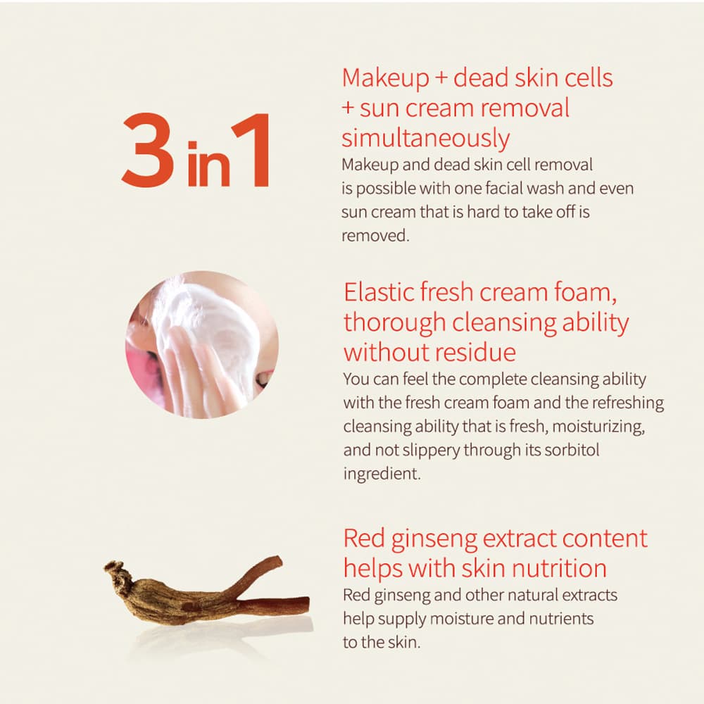 HONG Cleansing foam with red ginseng extract