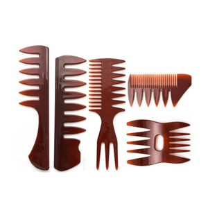 Hot sale Professional mensDouble-sided retro oil head comb large back shape partner wide tooth head fork comb