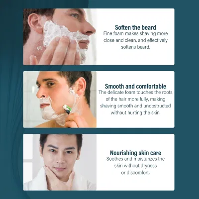 Men′s Shaving Foam Gentle Refreshing Clean Softening Beard Foam Shaving Cream