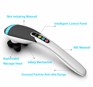 mini electric cordless rechargeable vibrating handheld back full body massager with heat 2020