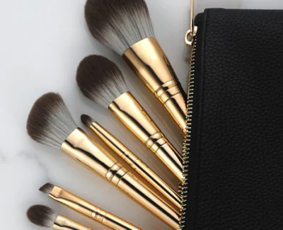 New 8PCS Gold Color ABS Plastic Handle Makeup Brush Set Beginners Makeup Tools Foundation Concealer Eye Shadow Brush